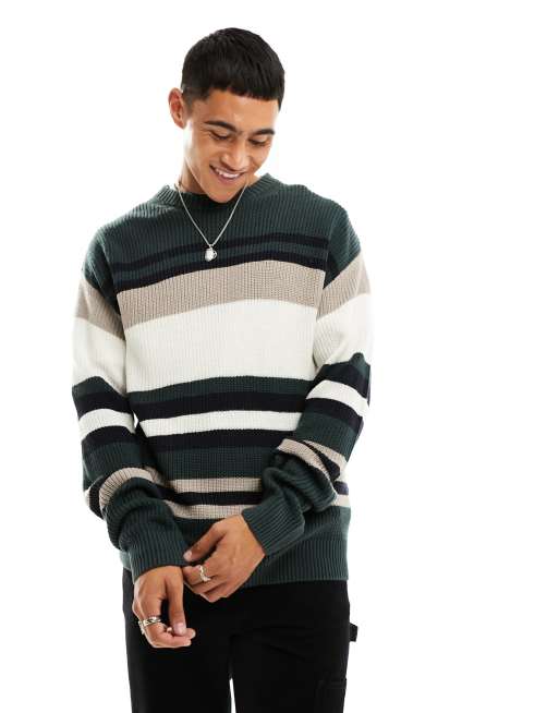 Green hot sale striped jumper