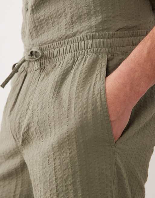 Jack & Jones – Kakifärgade, texturerade shorts, del av set, 4 av 5