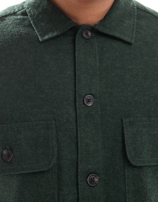 Jack & Jones - Kakigrøn børstet overskjorte, 5 af 5