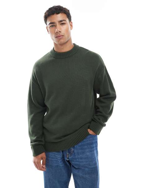 Jack & Jones - Kakigrøn strikket oversized trøje - view 1