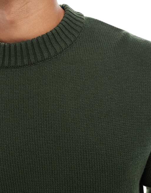 Jack & Jones - Kakigrøn strikket oversized trøje, 3 af 5