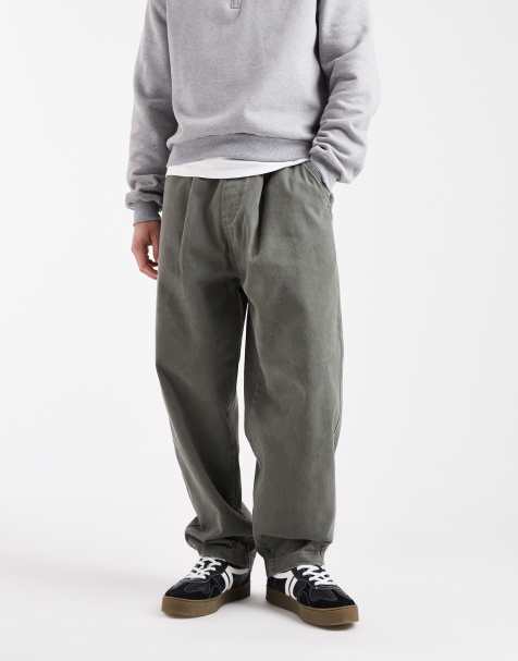 Jack & Jones - Kakigrønne bukser med løbesnor og tøndeformede ben - view 1