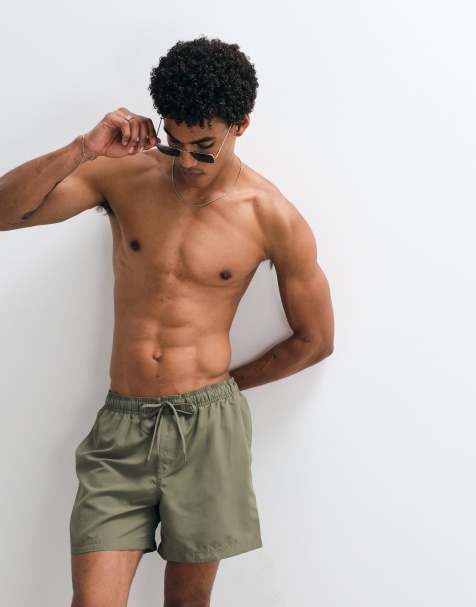 Jack & Jones - Kakigrønne mellemlange badeshorts - view 1