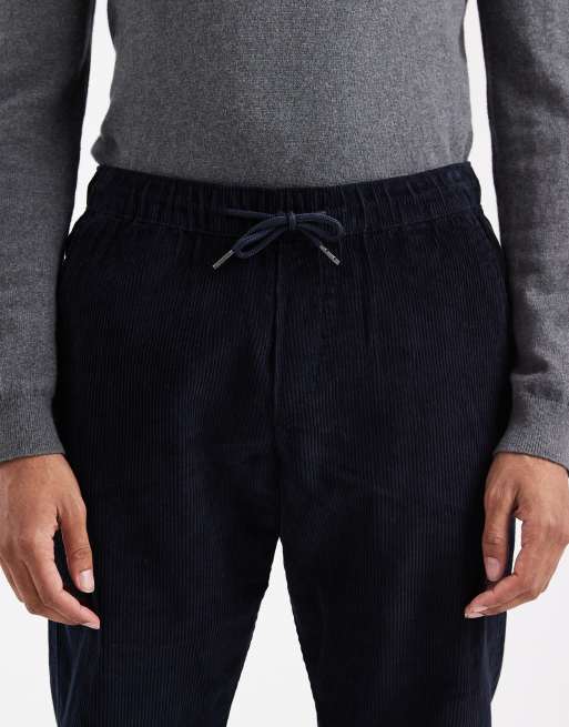 Jack & Jones - Kane - Marineblå afslappede fløjlsbukser med løbesnor i taljen, 5 af 5