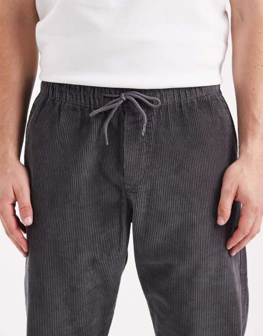 Jack & Jones - Kane - Pantalon décontracté en velours côtelé avec cordon de serrage à la taille - Gris, 4 de 5