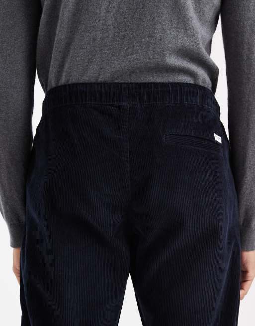Jack & Jones - Kane - Pantalon décontracté en velours côtelé avec cordon de serrage à la taille - Marine, 4 de 5