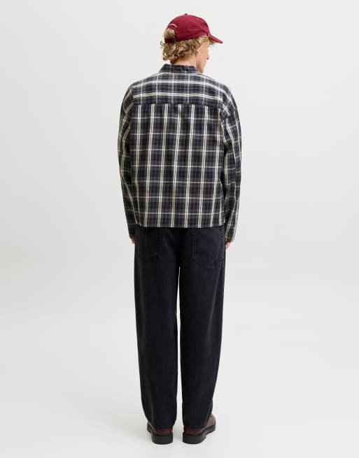 Jack & Jones kariertes Hemd in Schwarz, 2 von 7