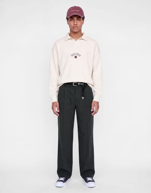 Jack & Jones Karl pantalones de pernera recta de corte holgado en gris oscuro jaspeado, 3 de 7