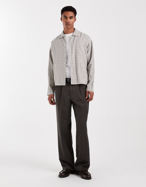 Jack & Jones – Kastiges Cropped-Fit-Hemd in kariertem Cremeweiß, 2 von 5