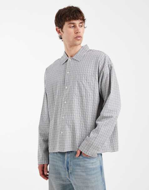 Jack & Jones – Kastiges Oversize-Hemd mit grauem Karomuster - view 1