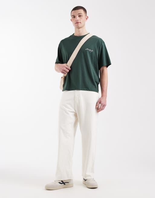 Jack & Jones – Kastiges Oversize-T-Shirt in Grün mit „Studio“-Rückenprint, 2 von 5