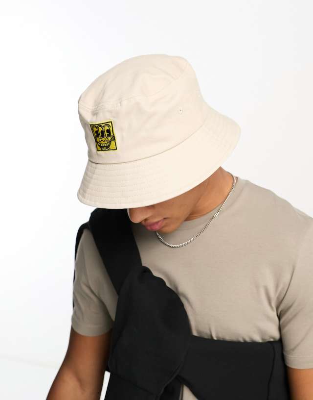 Jack & Jones Keith Haring bucket hat in beige