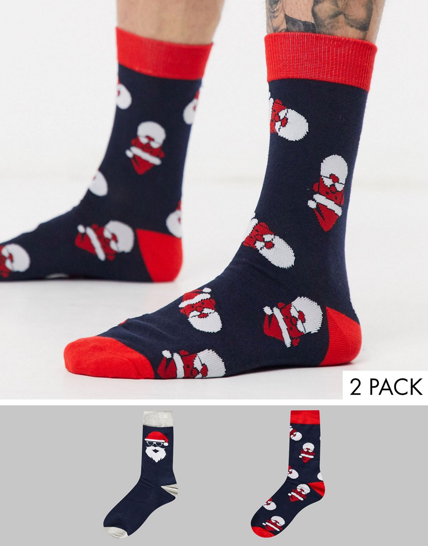 Jack & Jones - Kerstmis - Boxershort en sokken met kerstman in een cadeauverpakking-Multi