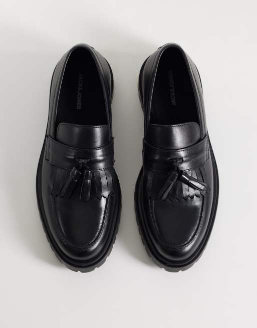 Jack & Jones klobige Loafer mit Bommel in Schwarz, 3 von 4