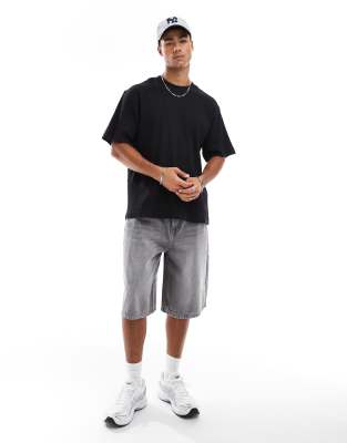 Jack & Jones Knit Oversized T-shirt In Black