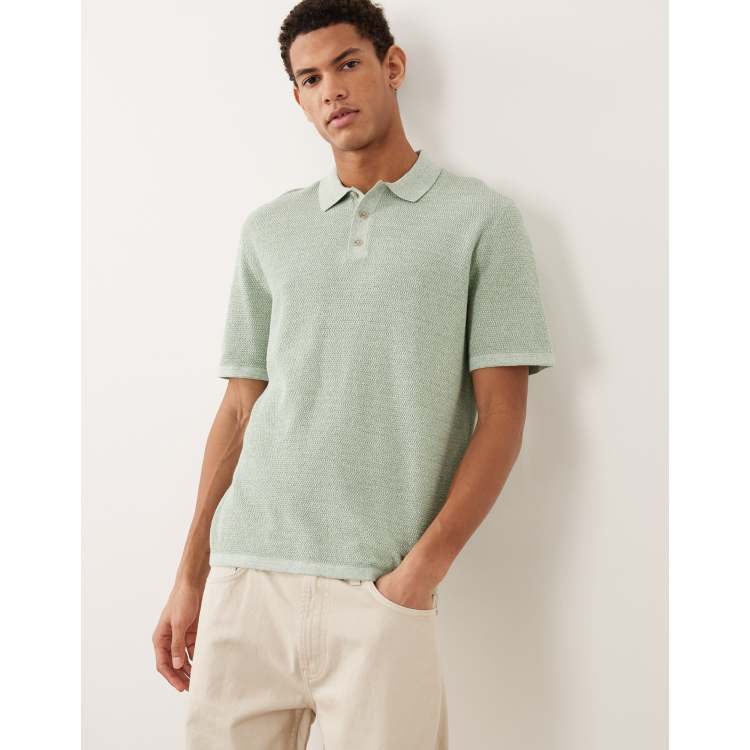 Jack & Jones knit polo shirt with short sleeves in light green | ASOS