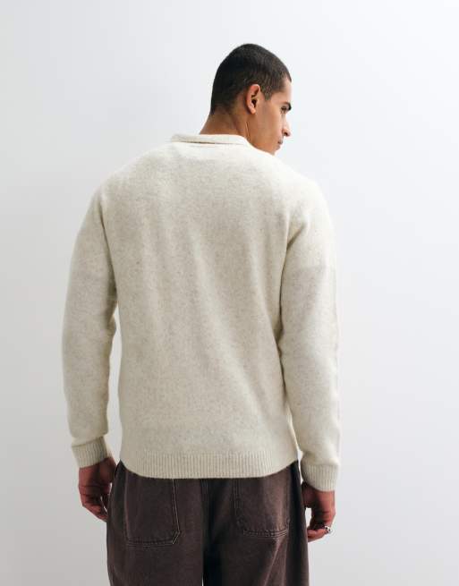 Jack & Jones knit polo top in beige, 5 of 5