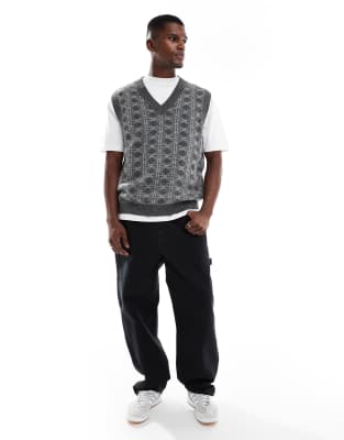 Jack & Jones Knit Vest In Gray