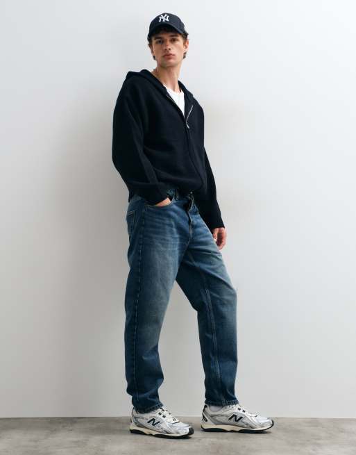 Jack & Jones knit zip up hoodie in navy, 5 of 9