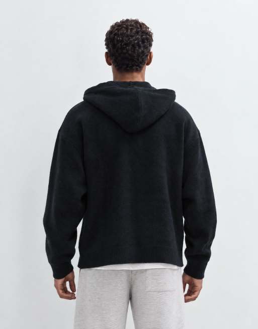 Jack & Jones knit zip up hoodie in navy, 9 of 9