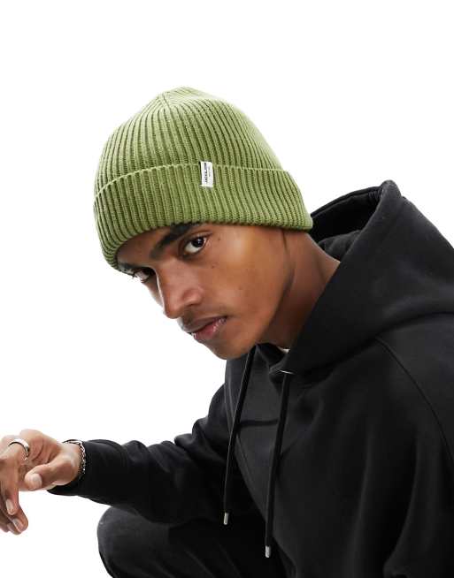 Jack & Jones knitted beanie in light khaki