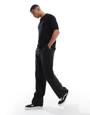 Jack & Jones Knitted Button Through Polo In Black