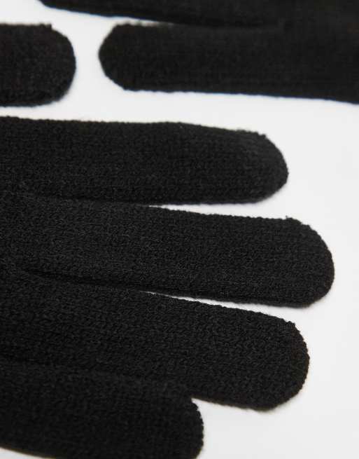 Jack & Jones knitted gloves in black, 2 of 3