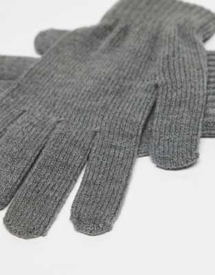 Jack & Jones Knitted Gloves In Gray