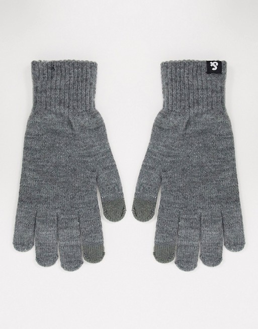 Jack & Jones knitted gloves in grey