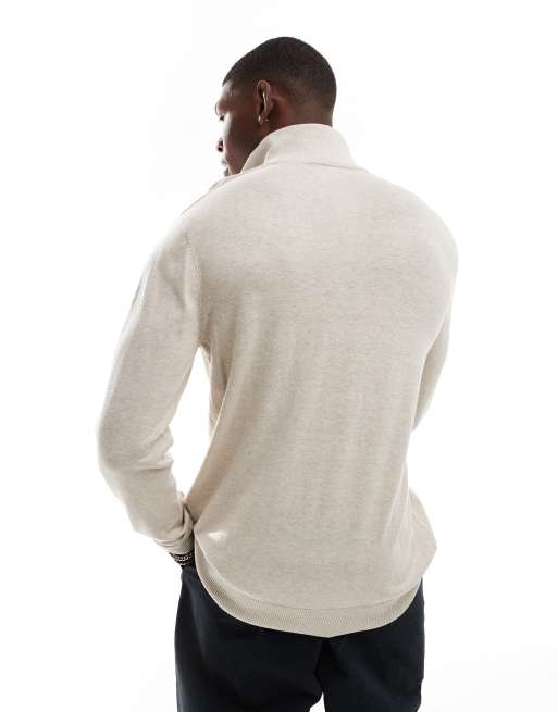 【PERSTEP】★関税込★New Jack Half Neck Sweatshirts SMMT4456 Jack & Jones knitted half zip in beige | ASOS