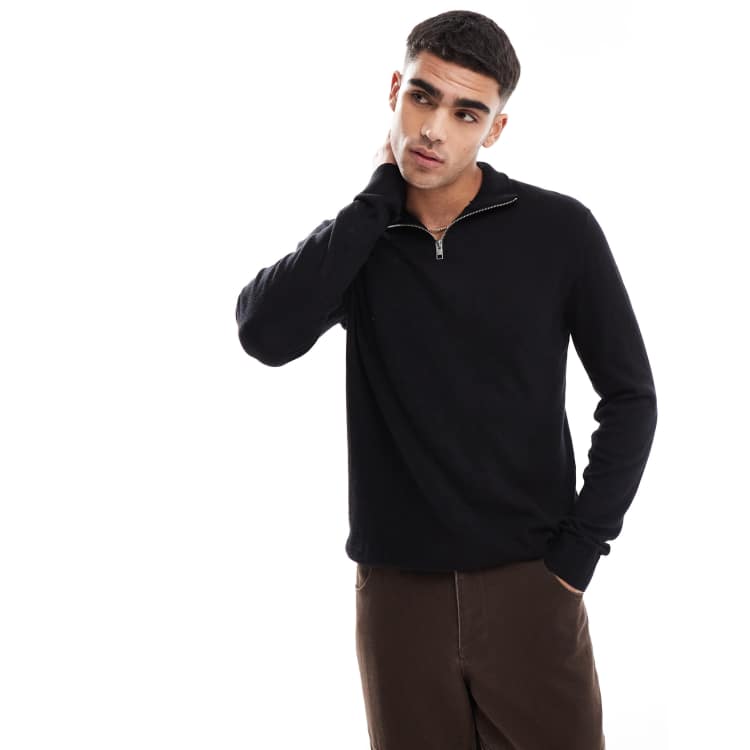 ★ESCSTUDIO★knit half neck polo (black)★正規品/直送料込 ☆ESCSTUDIO☆knit half neck polo (black)☆正規品/直送料込