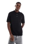[Jack & Jones] Jack & Jones knitted polo in black S Black