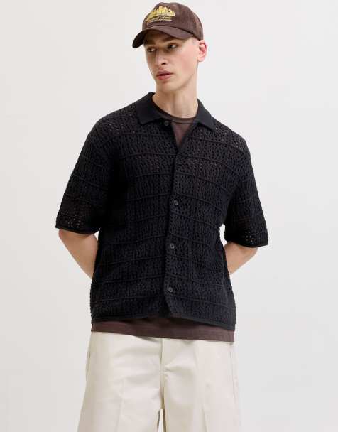 Jack & Jones Knitted polo in black - view 1