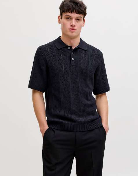 Jack & Jones Knitted polo in night sky