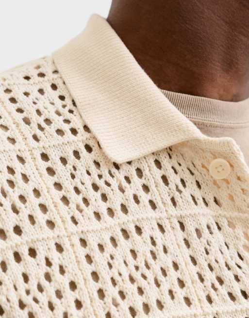 Jack & Jones Knitted polo in sea salt, 4 of 5