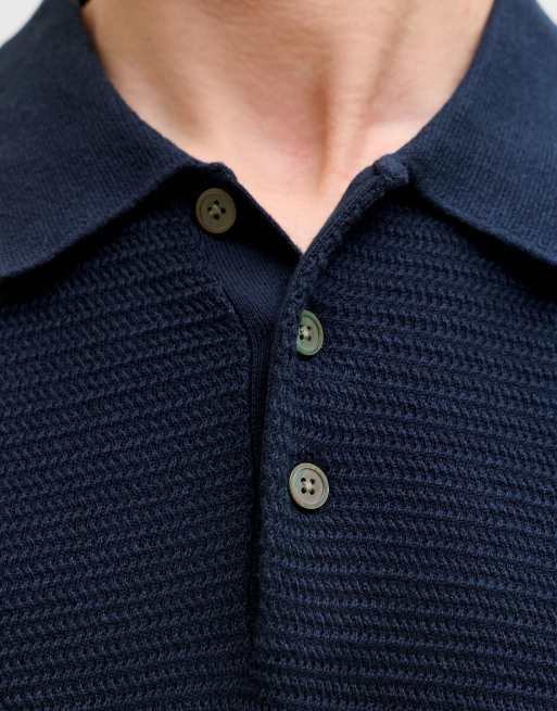 Jack & Jones Knitted polo in sky captain, 5 of 7
