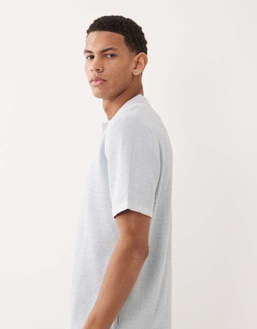 Jack & Jones knitted polo with short sleeves in blue, 4 of 5