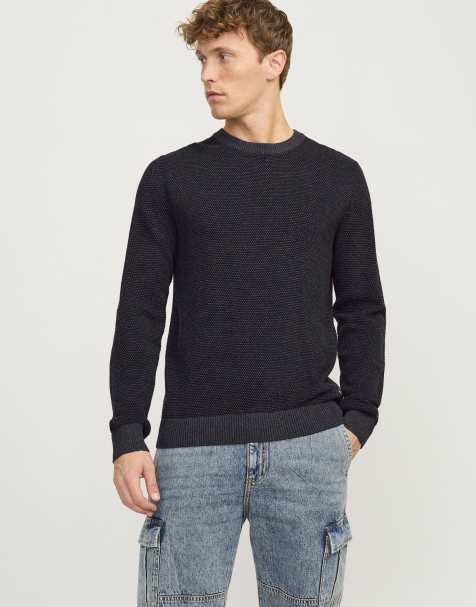 Jack & Jones Knitted pullover in dark grey melange - view 1