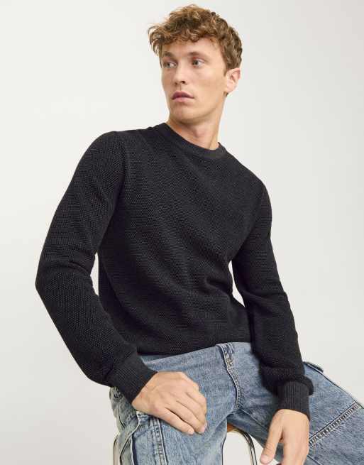 Jack & Jones Knitted pullover in dark grey melange, 6 of 7