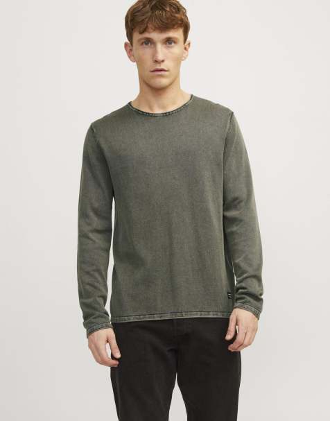 Jack & Jones Knitted pullover in dusty olive - view 1