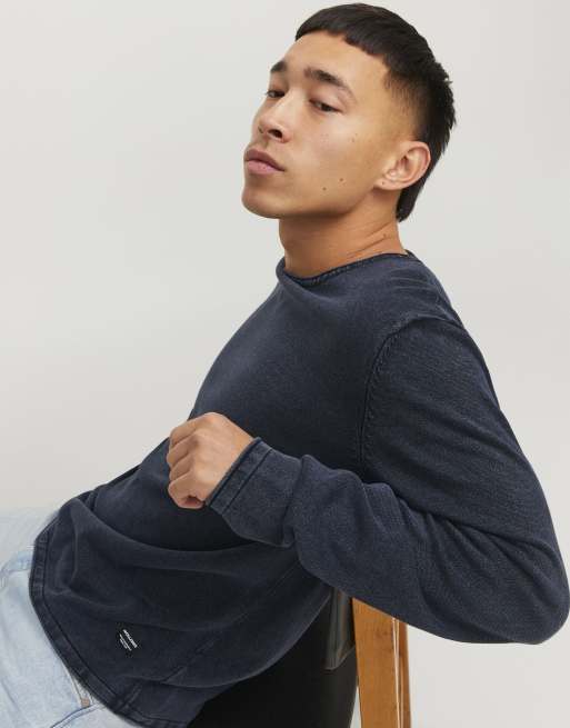 Jack & Jones Knitted pullover in navy blazer, 6 of 7
