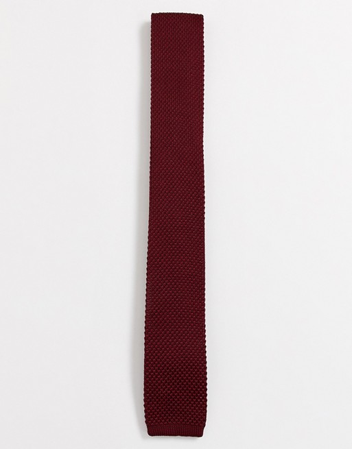 Jack & Jones knitted recycled polyester tie in red