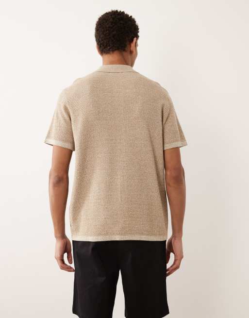 Jack & Jones knitted shirt with short sleeves in beige, 5 of 5