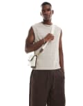 [Jack & Jones] Jack & Jones knitted singlet in beige-Neutral S Mocha meringue