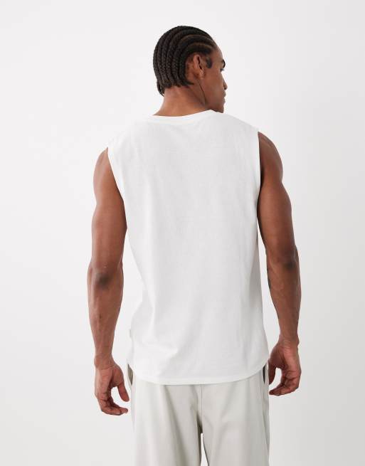 Jack & Jones knitted singlet in white, 5 of 5