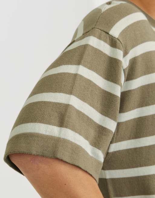 Jack & Jones knitted t-shirt in coriander, 4 of 5