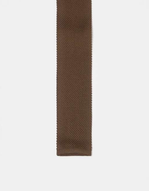 Jack & Jones knitted tie in brown