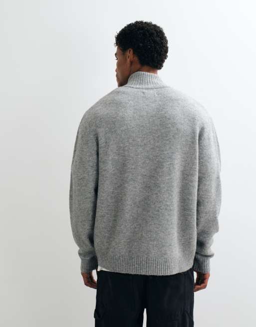 Jack & Jones kofta med hög krage och dragkedja i grått, 5 av 5