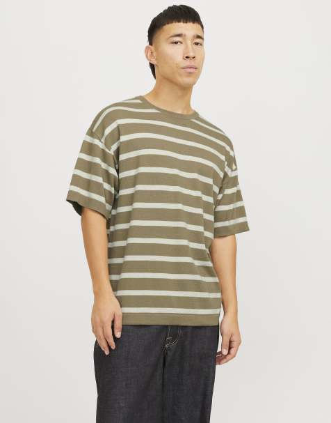 Jack & Jones – Korianderfärgad, stickad t-shirt - view 1