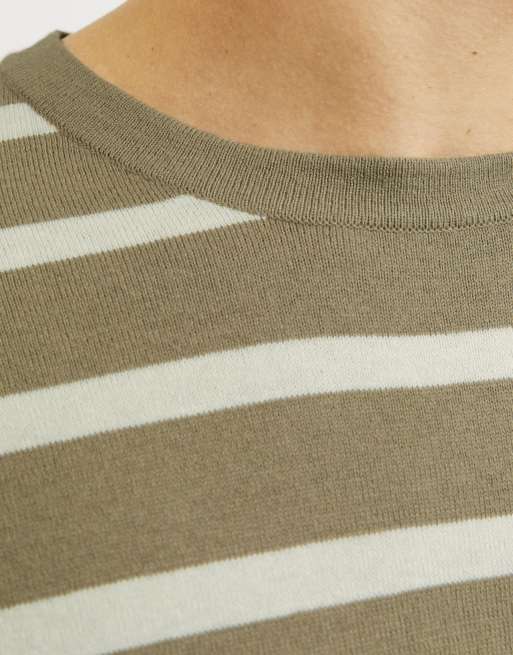 Jack & Jones – Korianderfärgad, stickad t-shirt, 3 av 5